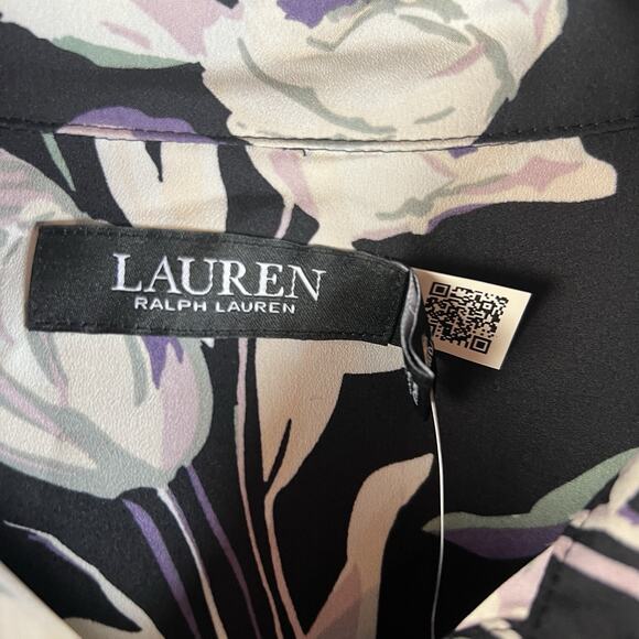 Lauren Ralph Lauren Shirt Womens Plus 2X Black Floral Long Sleeve Button Up NWT - Picture 4 of 9
